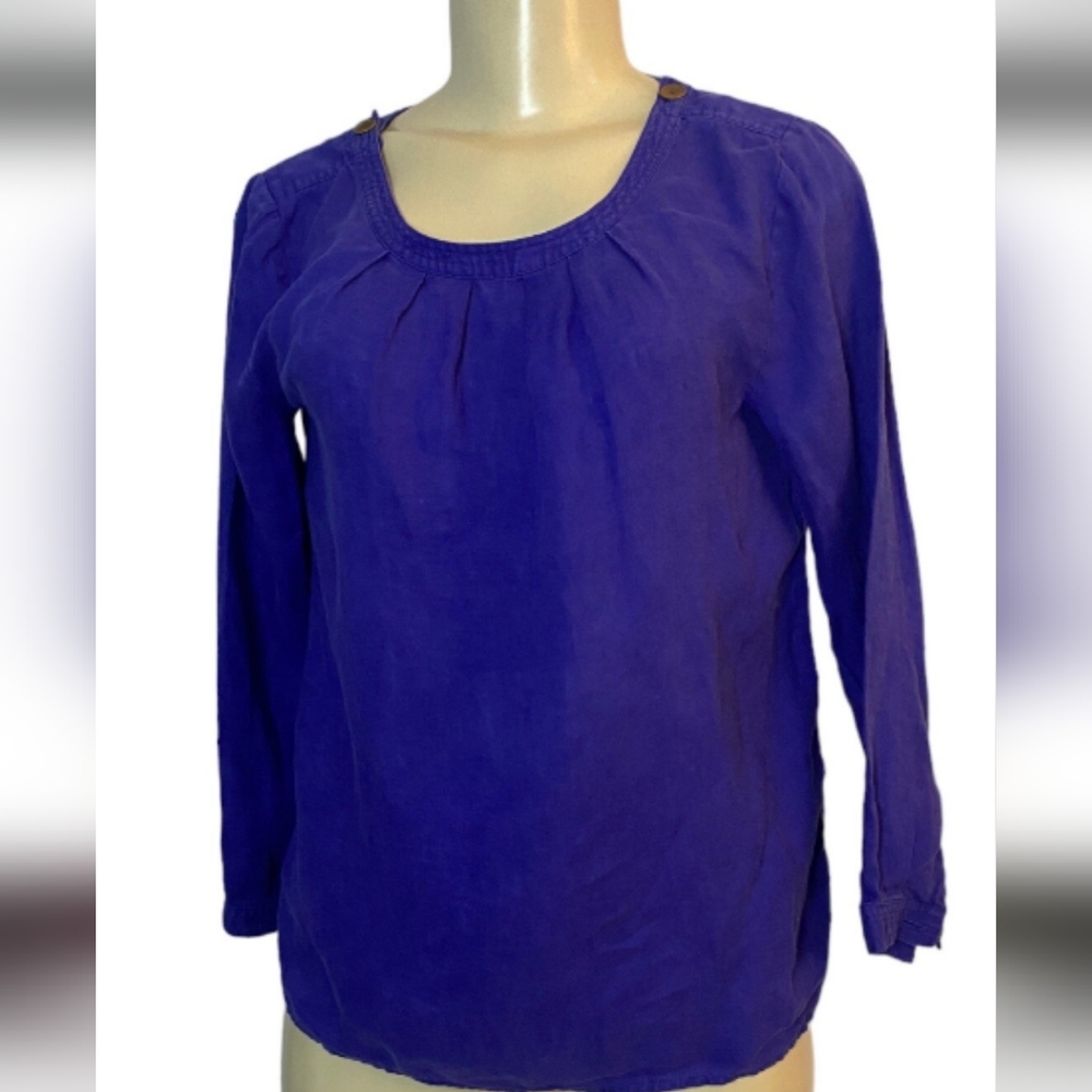 J Crew Womens  100% Linen Blouse Sz 4 EUC